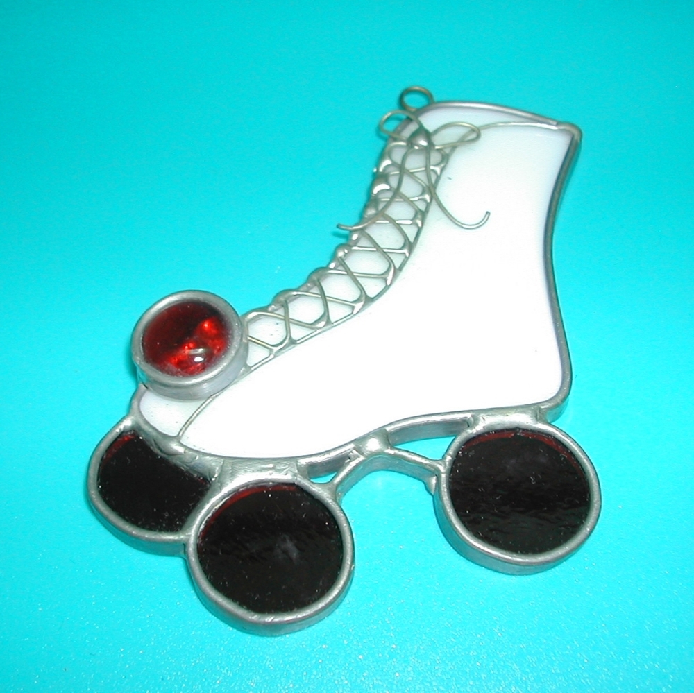 Stained Glass Roller Skate Ornament
